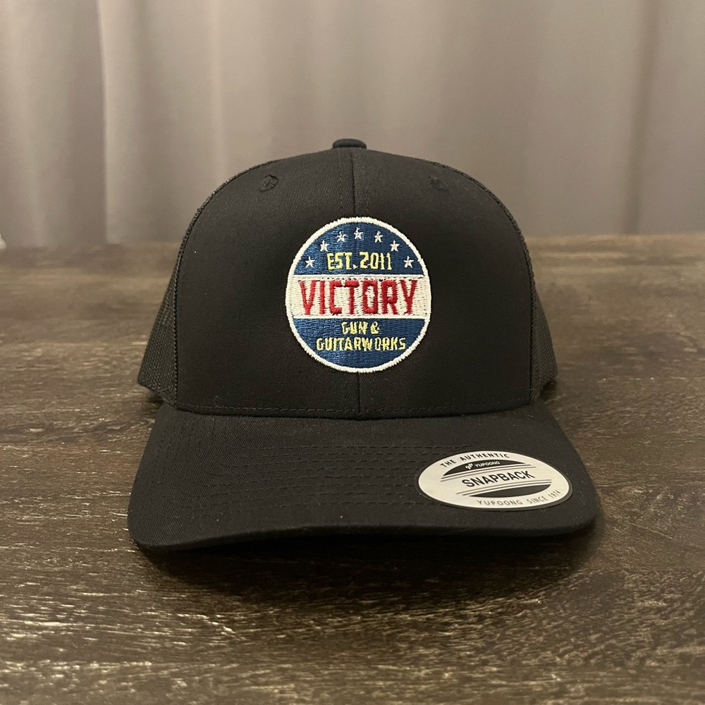 New Embroidered Black Victory SnapBack Trucker Mesh Hat Unique Collection